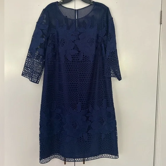 Adrianna Papell Crochet Open Work Dress Size 14